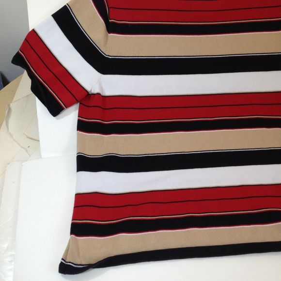 Sag Harbor Womans Knit Sweater Top Size 1X Great Striped Design - Picture 6 of 9